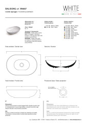 White Ceramic Balisong, накладная овальная раковина 60x40x15h см, цвет кофейный матовый