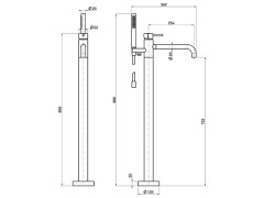 Смеситель для ванны напольный FIMA CARLO FRATTINI SPILLO UP F3034/6NCR
