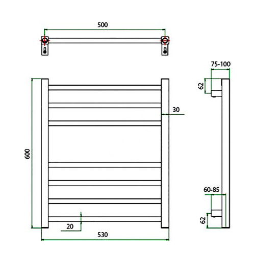 Полотенцесушитель ГРОТА ESTRO 53/60