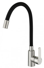 15045-C См-ль од. для кухни НЕРЖ с гиб. изливом (САТ.+ЧЕР.) ViEiR (10/1шт)