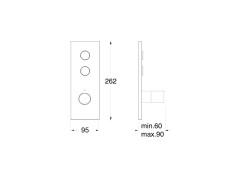 Наружный комплект для термостатического смесителя для душа CRISTINA THERMO UP XX72228