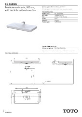 Раковина накладная TOTO SG LW172YBT1