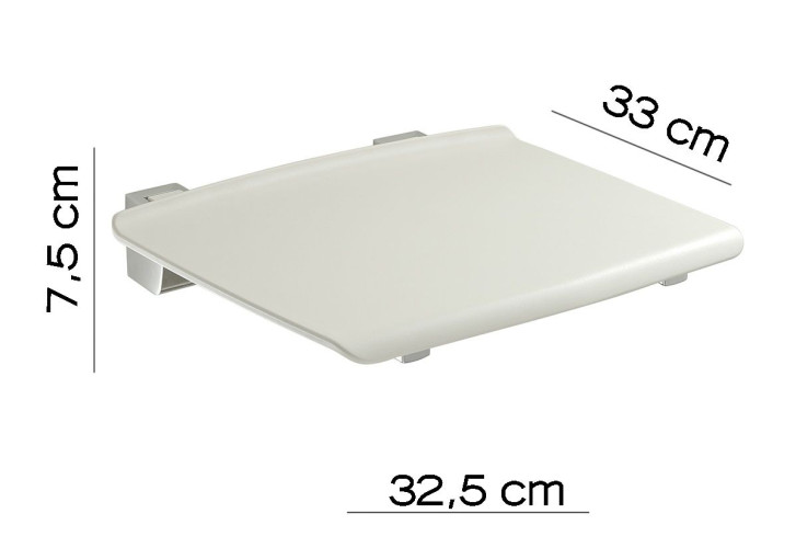 Gedy TipUp, откидное сиденье, цвет хром - белый пластик