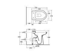 Унитаз приставной GLOBO Ausilia DS026BI