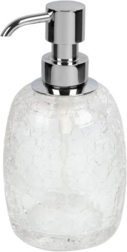 Surya Crystal, дозатор овальный 8х8хh16 см с помпой V5, стекло с эффектом волны, цвет хром