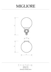 Светильник настенный, стекло/бронза/Swarovski Migliore Cristalia
