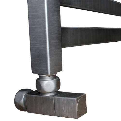 Полотенцесушитель Ника MODERN ЛМ-6 100/50 Matt Antique Silver с вентилями (комплект люкс)