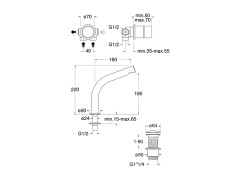 Полный комплект настенного смесителя для раковины CRISTINA SX SX22328