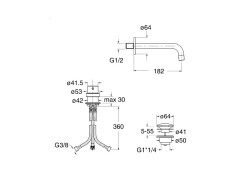 Смеситель для раковины настенный CRISTINA TRICOLORE VERDE TV26575