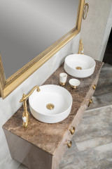 Столешница мрамор 141см Emprador Dark для раковины-чаши 884