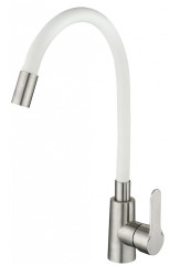 15045-F См-ль од. для кухни НЕРЖ с гиб. изливом (САТ.+БЕЛ.) ViEiR (10/1шт)