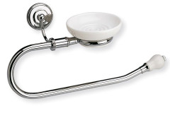 Stil Haus Nemi, полотенцедержатель - полукольцо + мыльница, цвет хром - белая керамика