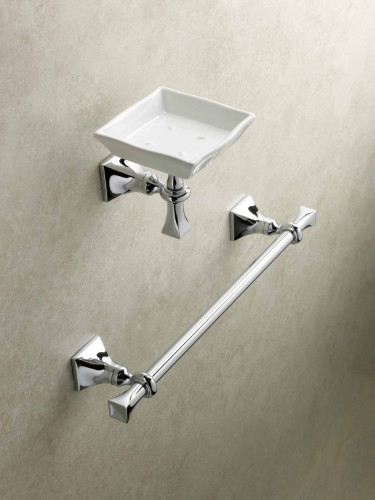 Stil Haus Prisma, настенная керамическая мыльница, цвет золото - белая керамика