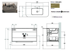 Тумба со стеклянной раковиной BERLONI BAGNO FLY FLYBA2C002CXS/1416