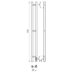 Полотенцесушитель с/т Laris Прайм Дуэт ЧК 80/1200 (КРУГ) правый тэн белый 73207631 RU