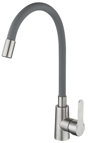 15045-H См-ль од. для кухни НЕРЖ с гиб. изливом (САТ.+СЕР.) ViEiR (10/1шт)