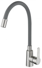 15045-H См-ль од. для кухни НЕРЖ с гиб. изливом (САТ.+СЕР.) ViEiR (10/1шт)