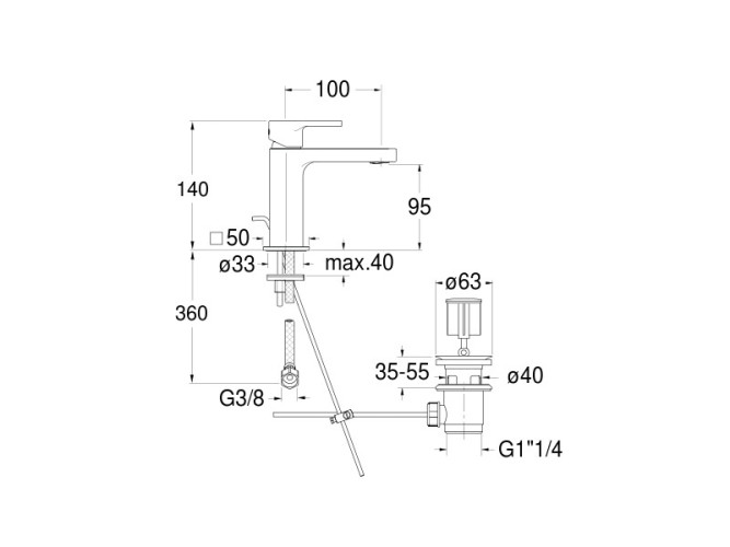 Смеситель для раковины CRISTINA OMEGA OG22151