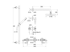 Комплект скрытого смесителя для душа CRISTINA EXCLUSIVE EV16152