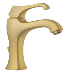 Emmevi Ares, однорычажный смеситель для раковины (излив 12,9 см), с донным клапаном, цвет античное золото