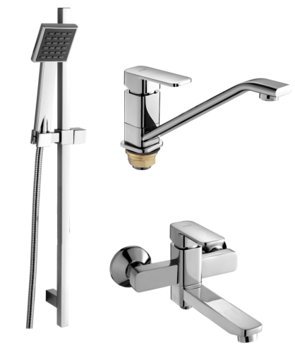 12037 Душевой комплект (3 в 1) ХРОМ "GANZER"