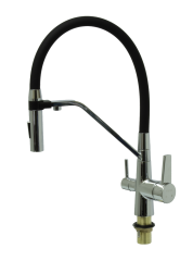 15007-X Смес. для кухни МАГ. с гиб шланг и под филт (ХР.+ЧЕР.) ViEiR (10/1шт)