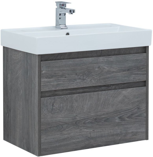 Тумба с раковиной Aquanet Nova Lite 75 дуб рошелье (2 ящика)