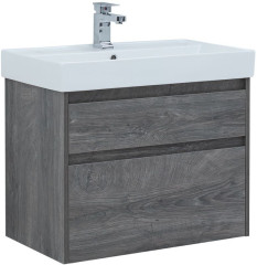 Тумба с раковиной Aquanet Nova Lite 75 дуб рошелье (2 ящика)