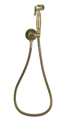 Emmevi, комплект гигиенического душа со смесителем для горячей и холодной воды (руч. душ C02452), цвет бронза
