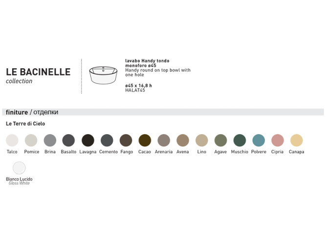 Раковина накладная CIELO ERA-ECO HALAT45