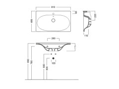 Раковина подвесная/накладная HATRIA LE FIABE Y1AB01