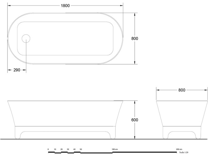 Ванна отдельностоящая RELAX DESIGN MARGOT LX01 opac