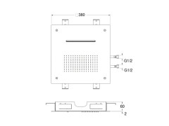 Верхний душ CRISTINA Cascata &amp; Body Jets PD38551