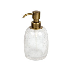 Surya Crystal, дозатор овальный 8х8хh16 см с помпой V5, эффект битого стекла, цвет светлая бронза
