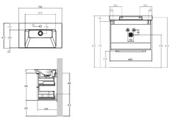 Тумба с раковиной BERLONI BAGNO SPAZIA SPZBA2C002CXR/1100