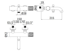 Cмеситель для ванны MAMOLI TUTTODUNPEZZO 17100000002A