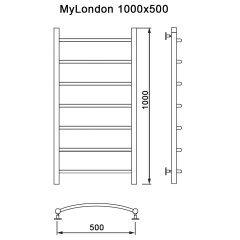 Полотенцесушитель MYFREA My London 100/50
