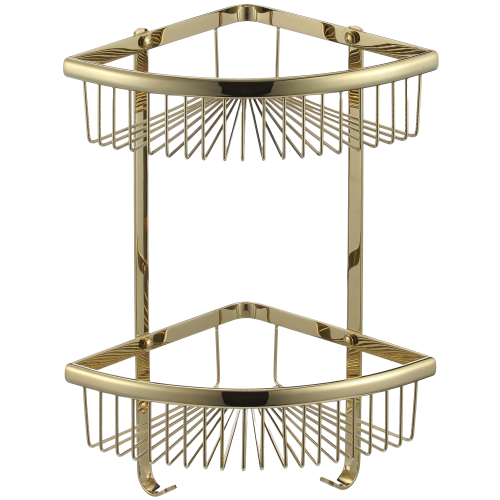 30062-E Угловая сетчатая 2-я полка (ЗОЛОТО) GANZER (10/1шт)
