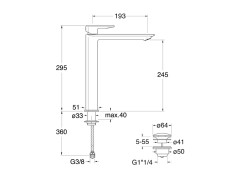 Смеситель для раковины CRISTINA PROFILO PF22224