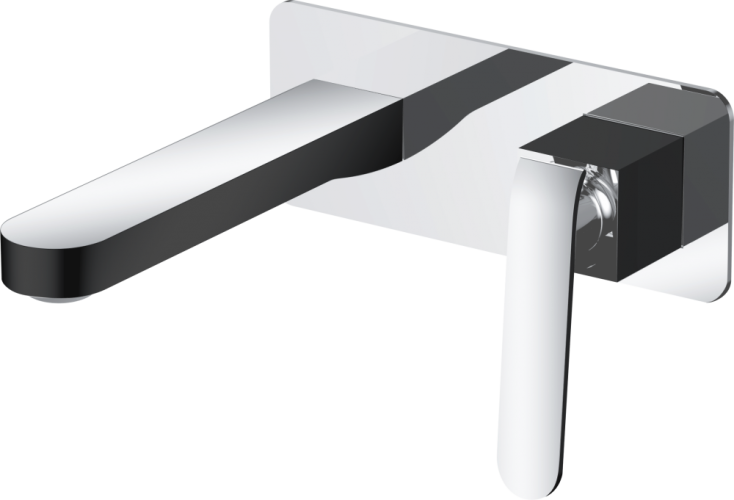 26044-C Смеситель вст. для раковины (черный+хром) "GANZER"  (8/1шт)