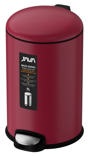 Ведро для мусора с МИКРОЛИФТОМ (круг. КРАСНЫЙ)  8л. JAVA