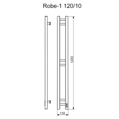 Полотенцесушитель Электрич.кабельный Ника Robe-1 120/10 RAL9005 черный матовый правый тэн