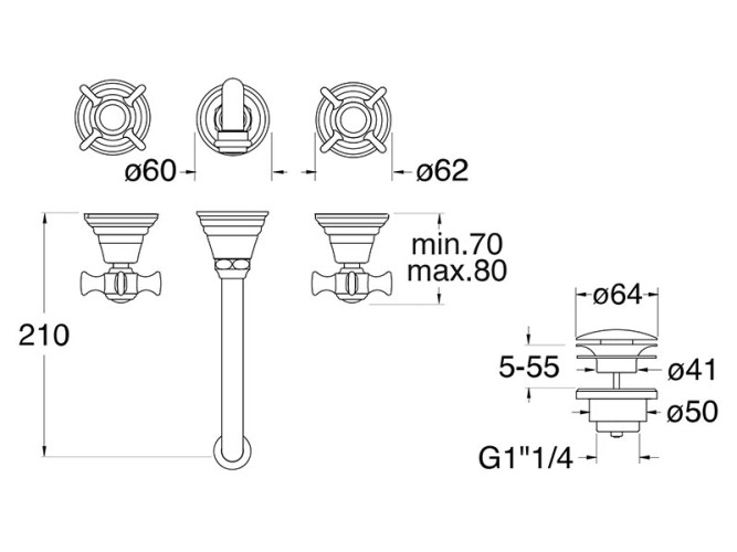 Смеситель для раковины настенный CRISTINA CANOVA CN24292