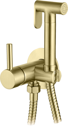 AQG, комплект гигиенического душа TAUS со смесителем на холодную и горячую воду, цвет матовое золото