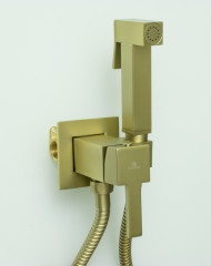 72101-S Set Смеситель встраива. для биде КВАДРАТ (МАТ. ЗОЛОТО) GANZER (10/1шт)