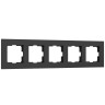 Рамка из поликарбоната на 5 постов Slab черный софт W0052908