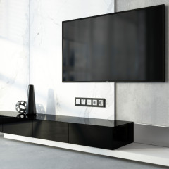 Рамка из поликарбоната на 5 постов Slab черный софт W0052908