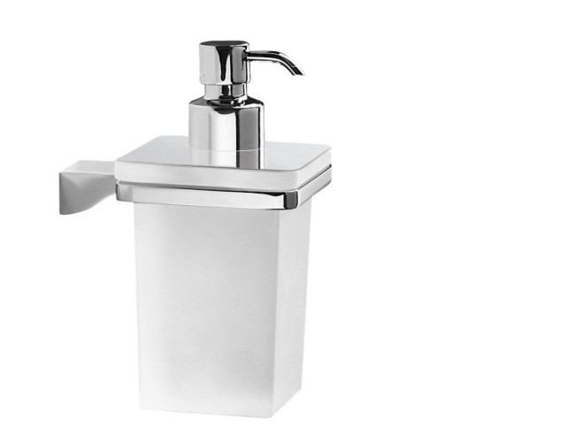 Gedy Glamour, настенный стеклянный дозатор c металлической помпой, цвет хром