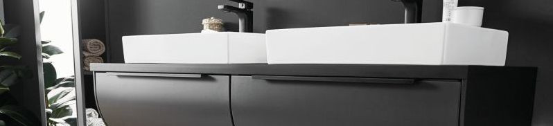 Puris Rounds, столешница под накладную раковину для тумбы 920 мм, цвет серый космос матовый