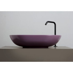 White Ceramic Balisong, накладная овальная раковина 60x40x15h см, цвет сливовый матовый